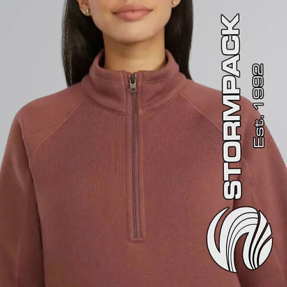 Stormpack | Ladies' Sweater Fleece lined Quarter Zip Pullover | Rose | NWOT - Picture 2 of 7